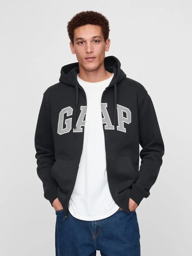zip up hoodie letter print grey - TikTok Shop