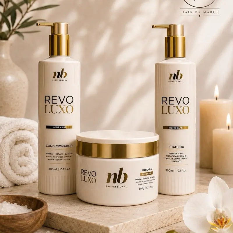 NB Professional Revoluxo Haircare Kit - Detox, Shea-Olive-Green Tea Deep Nourishing Repair for All 3 Hair Layers (Shampoo + Conditioner + Mask, Restore Hair Health)