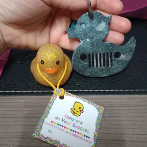 Black and Gold duo Keychain and accessory Jeep Ducks