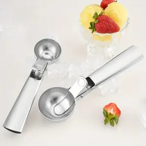 Stainless Steel Ice Cream Scoop Stainless Steel Spoon Portable Ice Cream Scoop, Watermelon Ball Excavator, Ergonomic Handle, Kitchen Gadget, Perfect for DIY Ice Cream, Fruit, Cookies Set Utensils