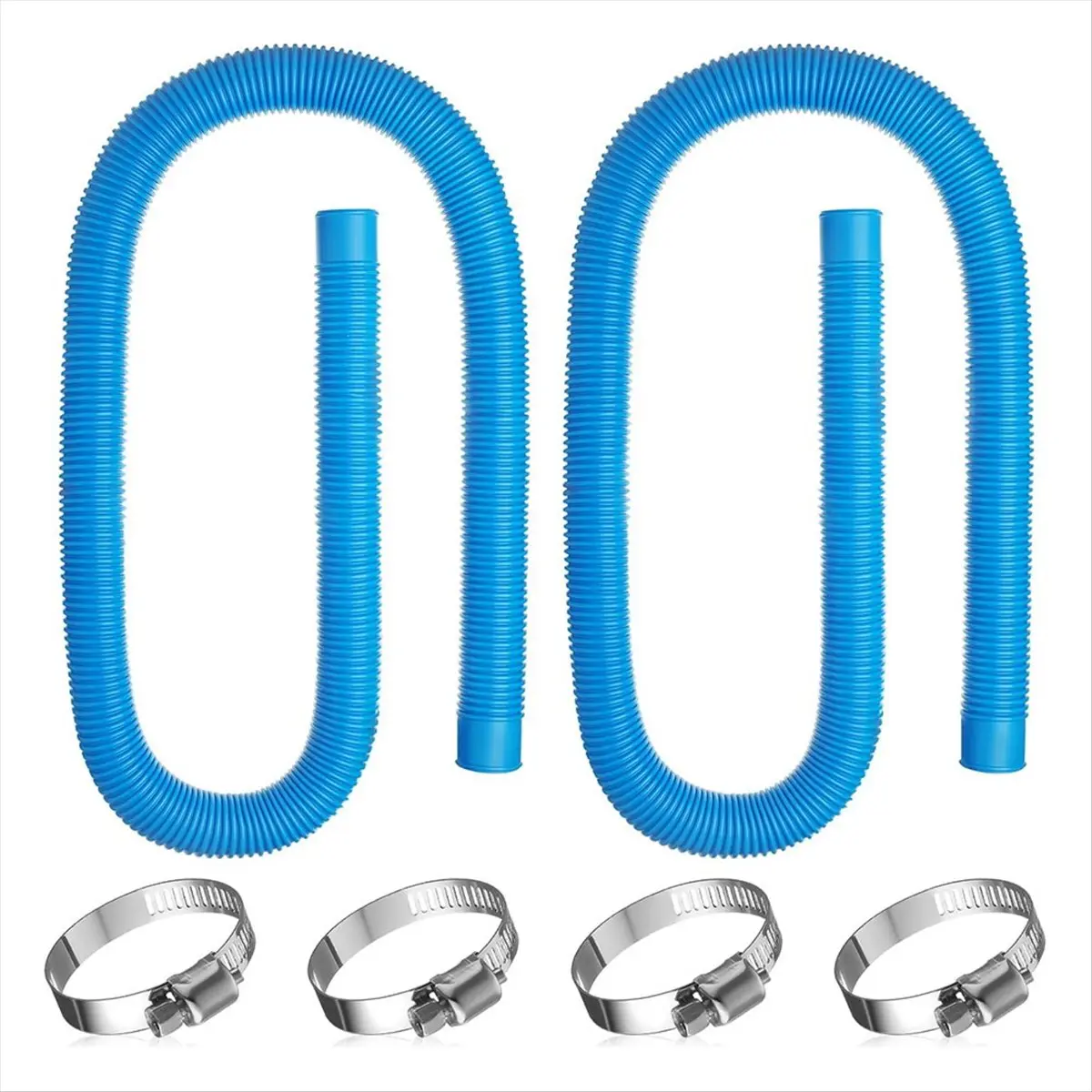 Above Ground Swimming Pool Filter Pump Hoses (2-Pack) - 1.5 Inch Diameter Plastic, 59 Inch Rigid Ultra-Durable Polyethylene Swimming Pool Accessories, Compatible with Pump Models 607, 637, Pool Supplies