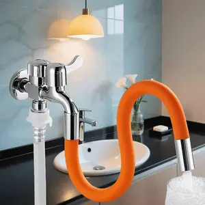 High-performance kitchen sink faucet extender, featuring a 360° rotating hose and adjustable angle design for enhanced flexibility, suitable for low-level sinks, kitchen countertop cleaning and daily household chores.