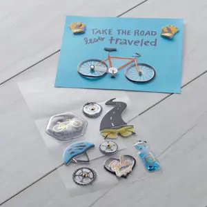 Cycling Dimentional Sticker Set for Scrapbooking and Crafts - 12pc