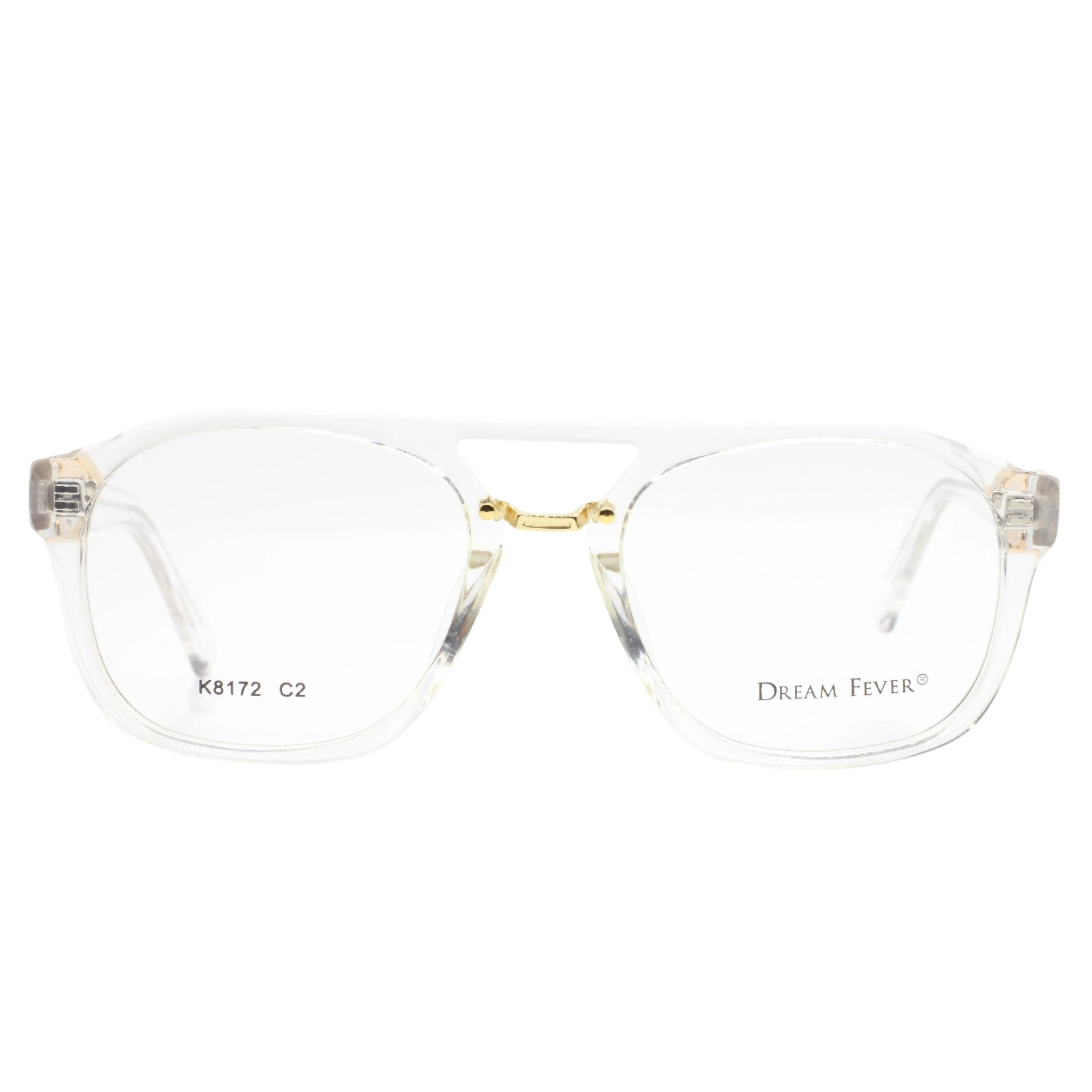 Dream Fever K8172 Crystal Clear Gold Designer Italy Eyeglasses -Ma