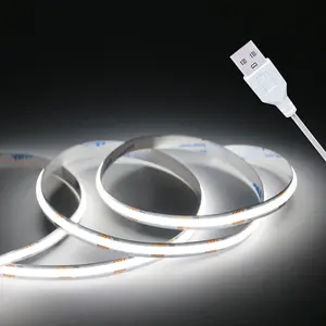 5V USB COB LED Strip Lights, 3.28FT 6500K White Flexible Non-Dimmable Lights for Display Cabinet, Living Room Home Decor (Home & Festive Decorative Lighting)