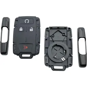 New Upgrade Remote Car Key Fob Cover Case Replacement fit for Silverado Colorado GMC Canyon Sierra 2014 2015 2016 2017 2018 2019 2020 2021 Keyless Entry Key Fob Shell (Black-4 Button)