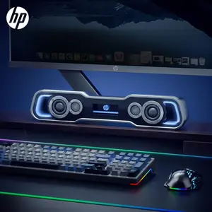 HP DHE-6002GTX Wired RGB Multimedia PC Gaming Speakers – Long Desktop Stereo, Plug-and-Play for Gaming, Music, Home & Office