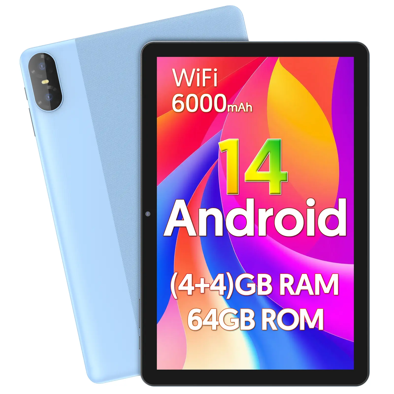 2026 10.1-in Android 16 2-in-1 Tablet, 4+4GB RAM+64GB ROM, 5G WiFi, Portable Device with Keyboard, Mouse, Case, Stylus, Dual Camera, Ideal for School, Work, Valentine’s Day Gift
