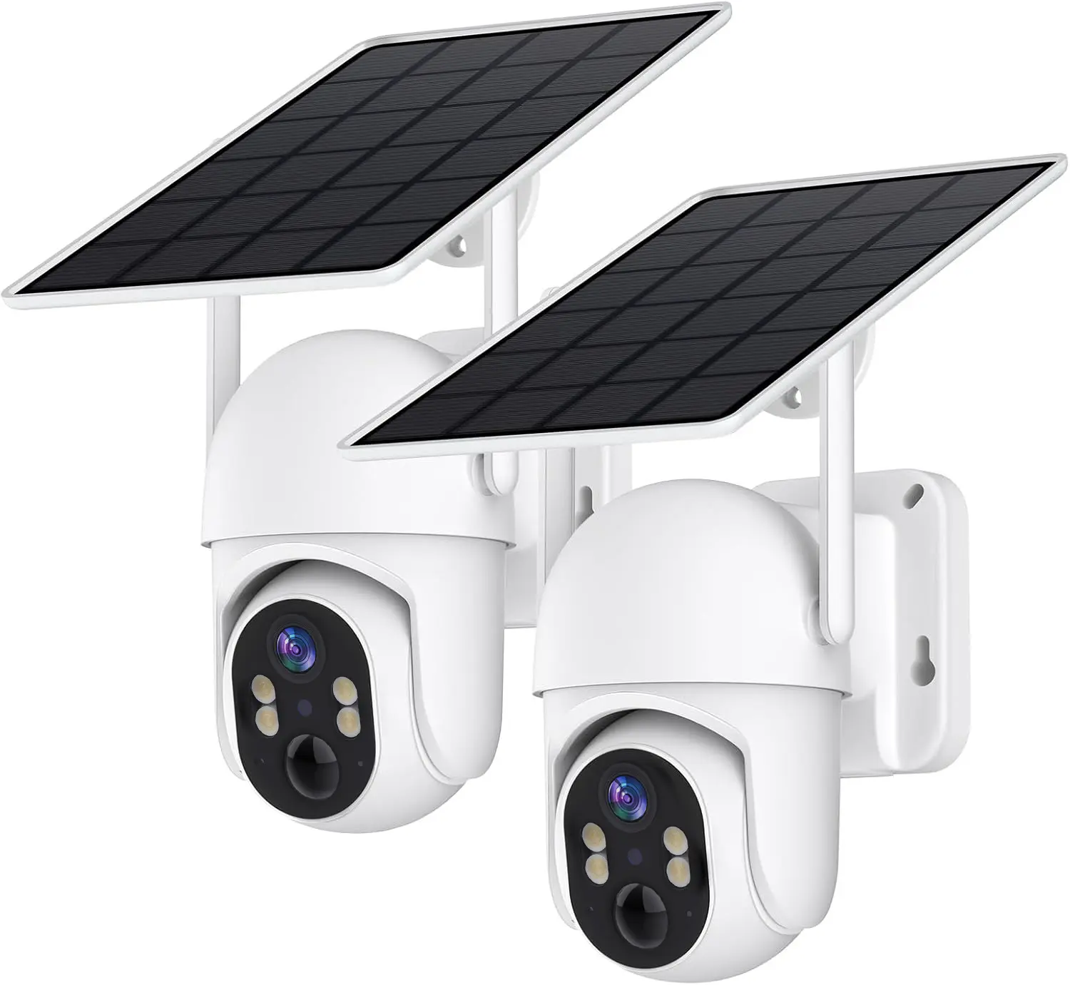 4G LTE Cellular Solar Security Camera Wireless Outdoor, No WiFi Solar Powered Camera, 360° Live View, 2.7K Color Night Vision, PIR Motion Sensor, 2 Way Talk, Built in SIM Card - White