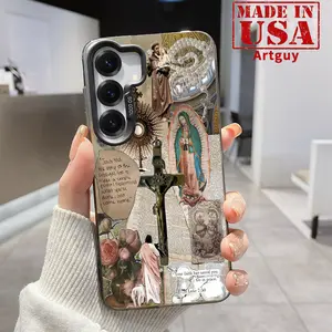 Phone Case for Samsung Galaxy S24 Plus S25 Ultra S23 Ultra S22++ Virgin Mary Patterned Matte Military-Grade Drop Protection Silicone Cover Cellphone Protective