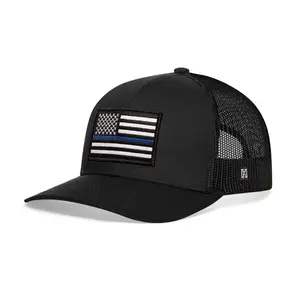 Thin Blue Line Trucker Hat  |  Black Police Snapback