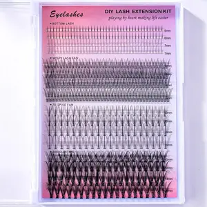 Mixed Length Individual False Eyelashes, 480pcs/box Natural Look Eyelash Extensions Kit, Self Grafting Eyelash Extensions, DIY Eyelash Clusters, False Eyelashes for Women and Girls Eye Makeup Enhancement