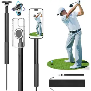 Magnetic Golf Swing Phone Holder Tripod Monopod, 54" Adjustable Aluminum Stand for Swing Recording & Training, Compatible with MagSafe iPhone & GoPro