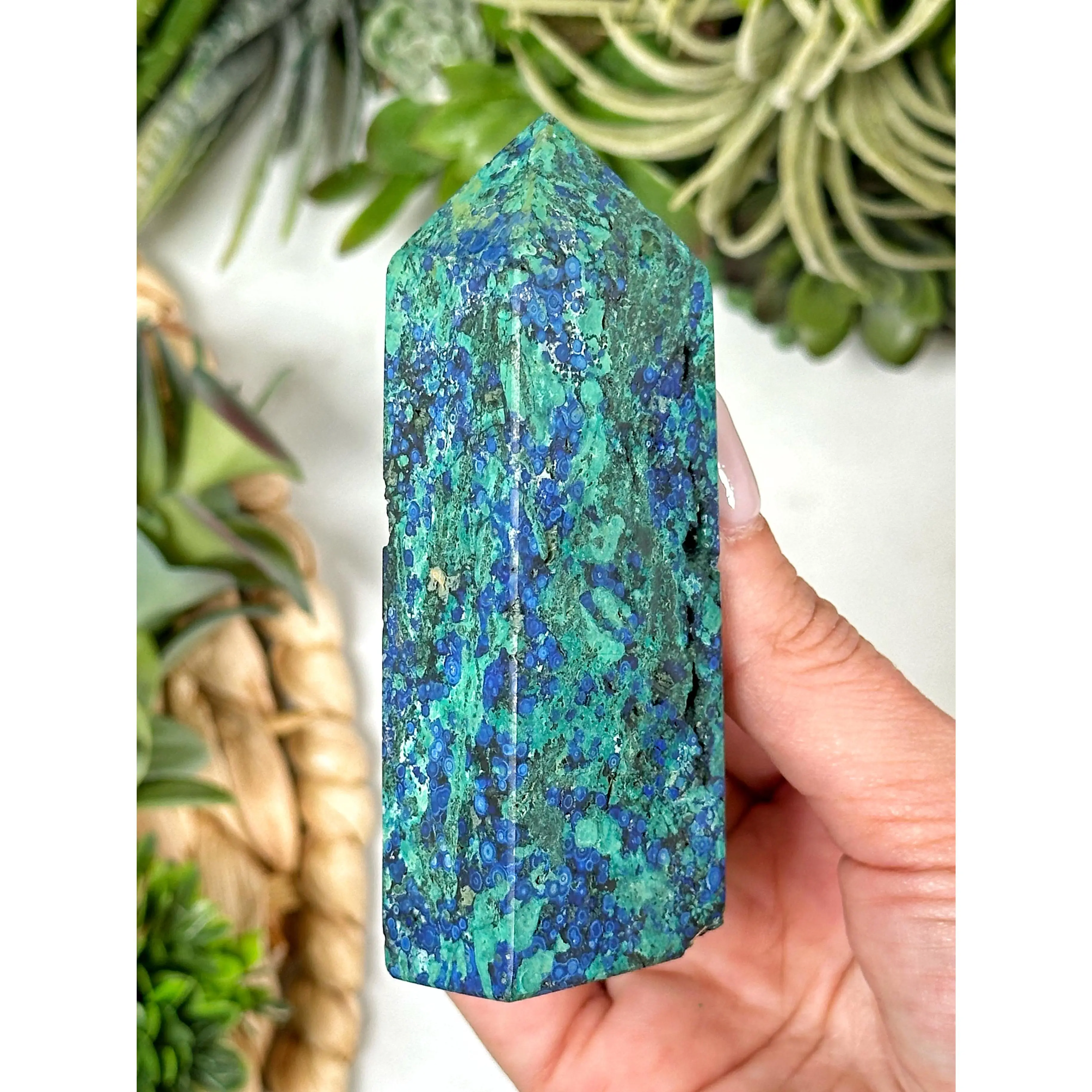 Azurite Malachite Tower - #2