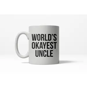 Worlds Okayest Uncle Funny Family Member Ceramic Coffee Drinking Mug 11oz Cup Funny Coffee Mugs Ceramic Printed Drinkware Cup