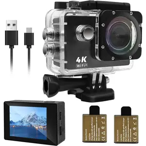 Action Camera 4K 30FPS,  Camera 30M Underwater Ultra  131FT 170?Wide Angle , with 2 x 1050 mAh  for Cycling, Ice Skating, Skiing, Fishing, Climbing