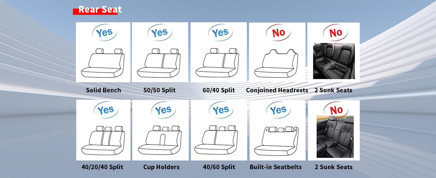 Seat Covers Faux Leather Car 5 Seat For Toyota Tacoma 2007-2023 Crew Cab Full Set Seat Cushion Pad