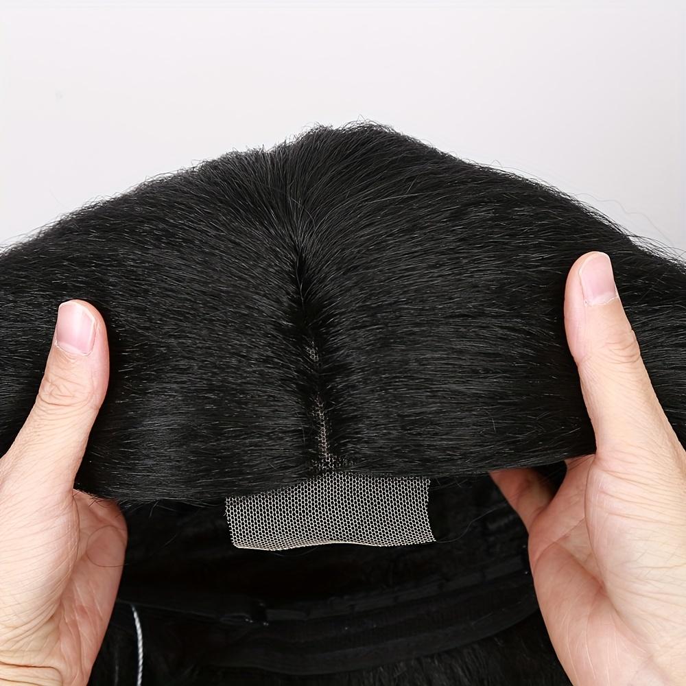 Yaki Curly Wig 4x1 Side Part Synthetic Wig Yaki Textural Body Wave Wig Layered Wavy Wigs for Women Heat Resistant Fiber Daily Life Party or Cosplay Use Women's Day