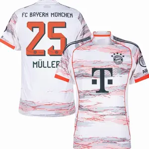 Unisex Soccer/Football Bundesliga Club Bayern Munich Thomas Müller 25 Home/Away 2025/26 Replica Player Jersey - Red