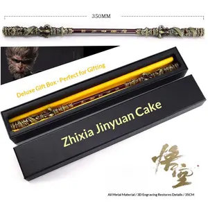 Black Myth Wukong 35CM Monkey King Golden Cudgel Metal Model - Epic Ruyi Jingu Bang Collectible Prop & Gamer Desk Ornament