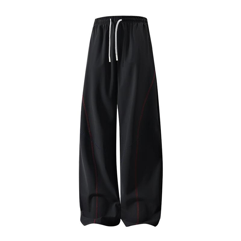 Men’s summer lightweight ice silk casual pants—loose straight cut, high elasticity, breathable and comfortable athletic pants that are very comfortable and cool to wear.