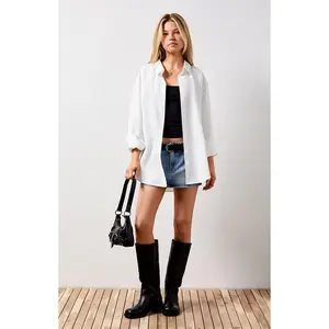 Your Favorite Women's Naomi Long Sleeve Button Down Cover-Up Shirt