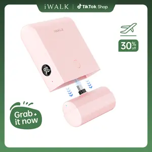 iWALK 13500mAh Compact Power Bank USB-C In & Out Portable Charger with Charging Case Compatible with iPhone 17/16 Series iPad AirPods Samsung Galaxy Google Pixel Pink Cable Connector - Smartphone, Instant