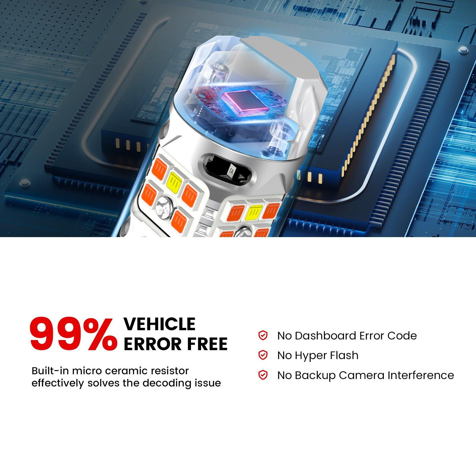 Lasfit 1157 2057 LED Turn Signal Bulbs CanBus-Ready Amber | T3 Series,2 PCS Lasfit 1157 2057 LED Turn Signal Bulbs CanBus-Ready Amber | T3 Series,2 PCS