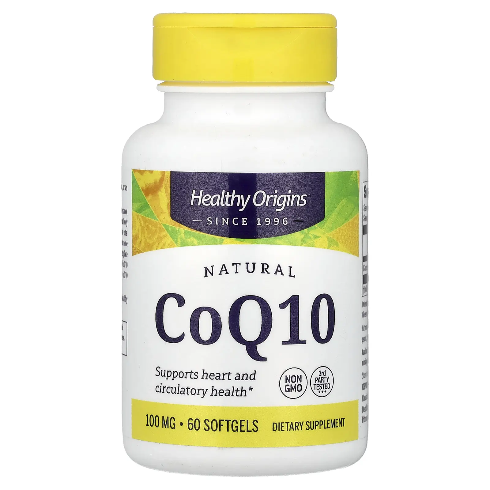 Healthy Origins Natural CoQ10, 100 mg, 60 Softgels