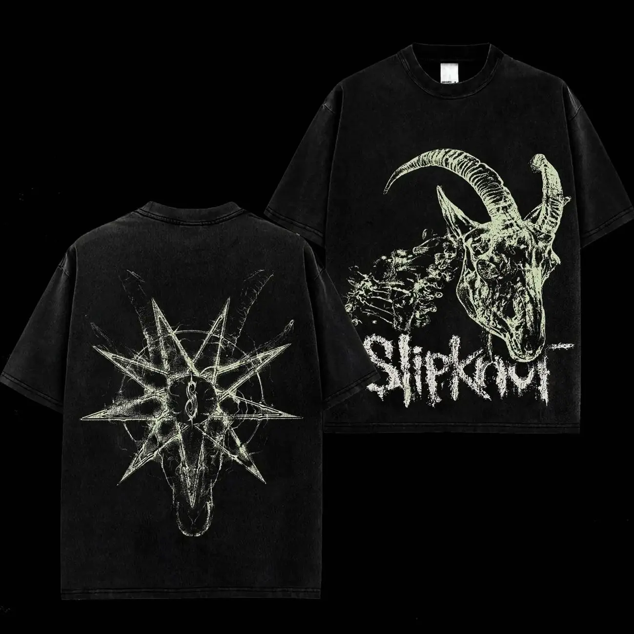 [MetalStyle] Slipknot 'Masks Metal' Unisex T-Shirt – 100% Heavy Cotton Rock Groove Metal Washed Tee, Groove Metal Rock Band Washed Shirt, Oversized Vintage Tee, Heavy Metal Merch, Gift for Rock Fans OZA