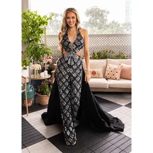 Beaded Sleeveless Jumpsuit by Rachel Allan 50375