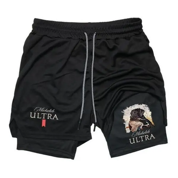 Mens Cross Print Sports Shorts 2-in-1 Active Shorts – Breathable, Stretchy & Comfortable Gym Shorts for Men & Women, Perfect for Fitness & Casual Wear