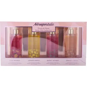 Aeropostale Variety Set-Fruity & Floral Set With Berry Sorbet & Lemon Poppy & Peach + Daisy & Pink Mango And All Are Body Mist 3.4 Oz For Women