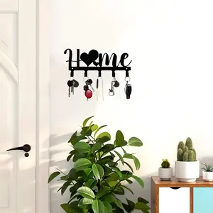 Wall-Mounted Key Holder, Simple Metal Decorative Key Hook Rack, Ideal for Entryway, Front Door, Hallway, Garage, Office, Public Hooks