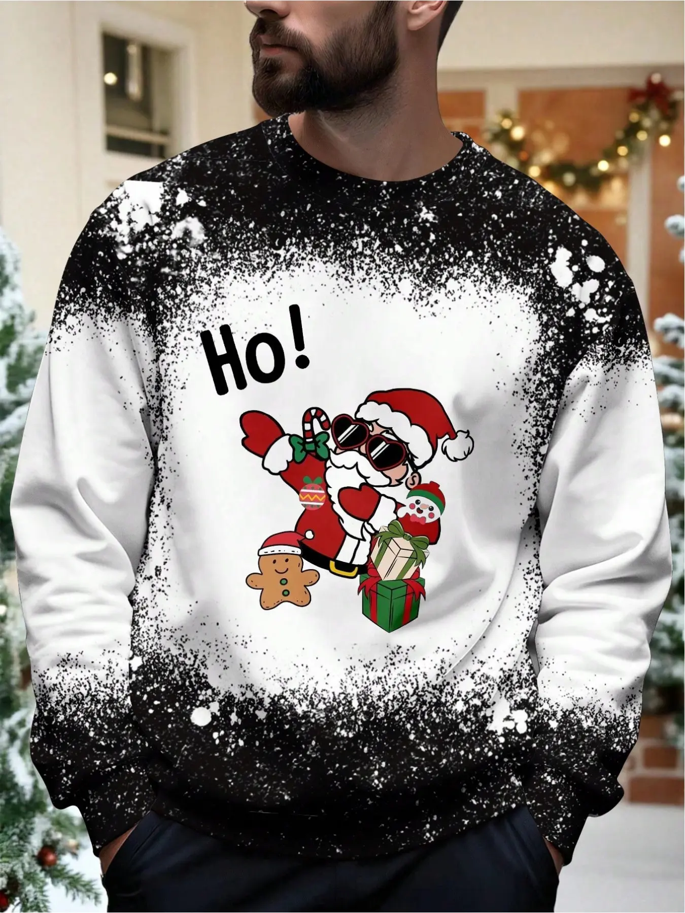 Funny Ugly Christmas Men's Sweatshirt, Naughty Santa Crewneck Sweatshirt, Fun Unisex Pullover, Men's Sweater
