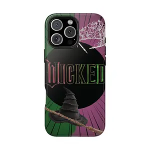 Wicked Witch Hat MagSafe Phone Case, Dark Magic Minimalist Logo Design, Broadway Inspired Protective Cover for iPhone 17 16e 16 15 14 13 Series