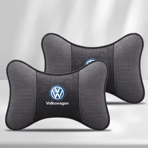 Corduroy Leather Car Headrest Neck Support, Seat Pillow for Volkswagen Vw Rline Gti Golf Tiguan Jetta, Comfortable Neck Protection Accessory, Neck Rest Cushion