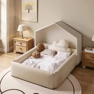 Dream Tent Space Kids Bed Twin Size with Roof Tent House Bed for Boys Girls and Teens No Mattress Required