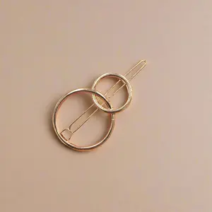 Gold Interlocking Geometric Hairpin Barrette