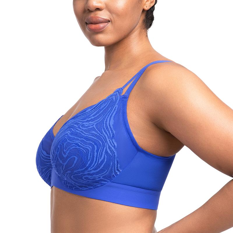 HSIA Serenata Flora Linear Plus Size Lace Sheer Mesh Full Coverage Adjustable Straps Unlined Underwire Bra HSIA Serenata Flora Linear Plus Size Lace Sheer Mesh Full Coverage Adjustable Straps Unlined Underwire Bra