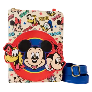 Mickey & Friends Classic All-Over Print Refillable Stationery Zip Around Crossbody Journal