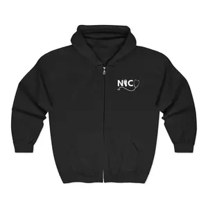 NICU Full Zip Hooded Sweatshirt, NICU Nurse Zip-up, nicu nurse, nicu nurse full zip, Neonatal ICU, nicu clothing