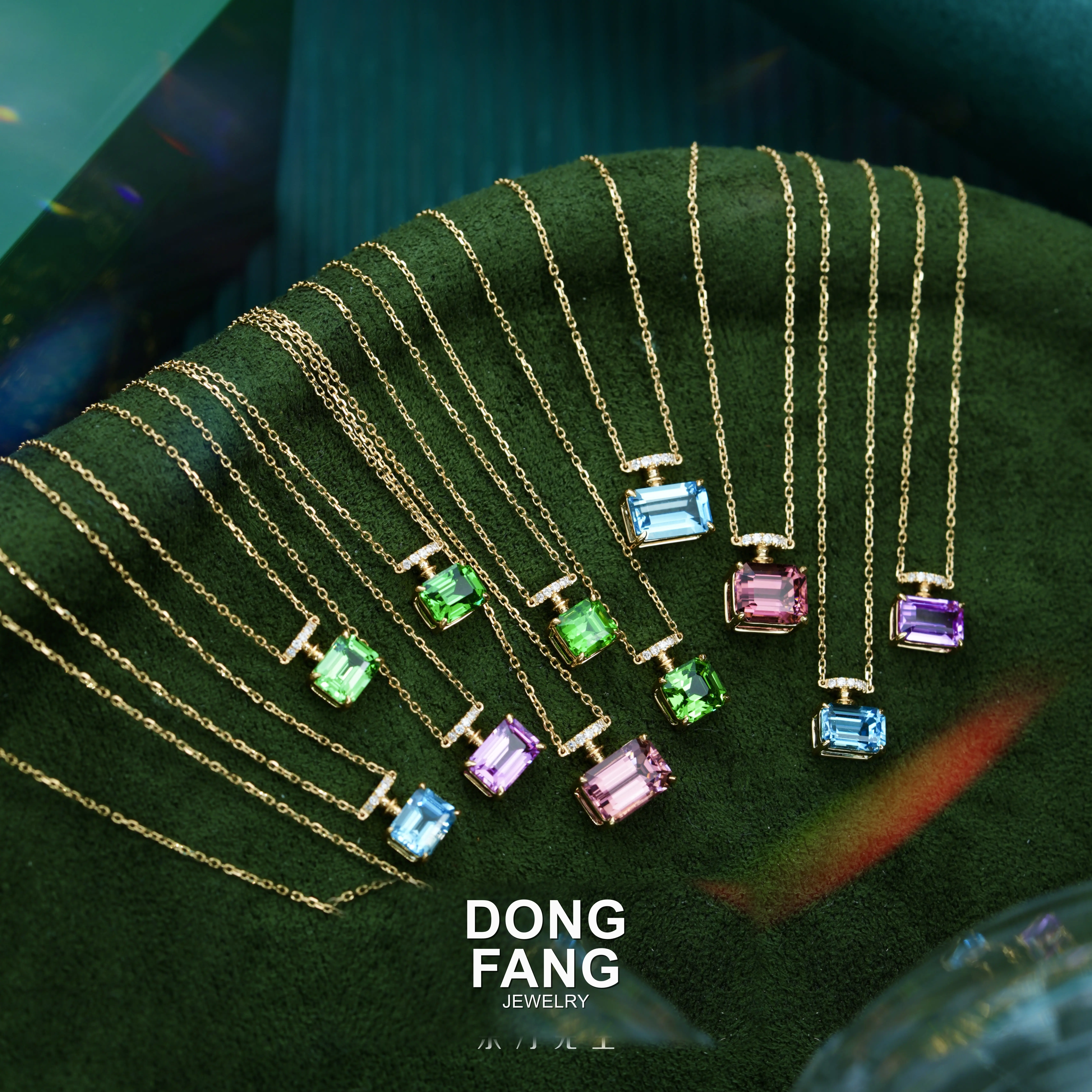 DONG FANG JEWELRY Unisex Natural Tsavorite Gemstone Finished Piece Earrings, Semiprecious Stone Jewelry Accessory
