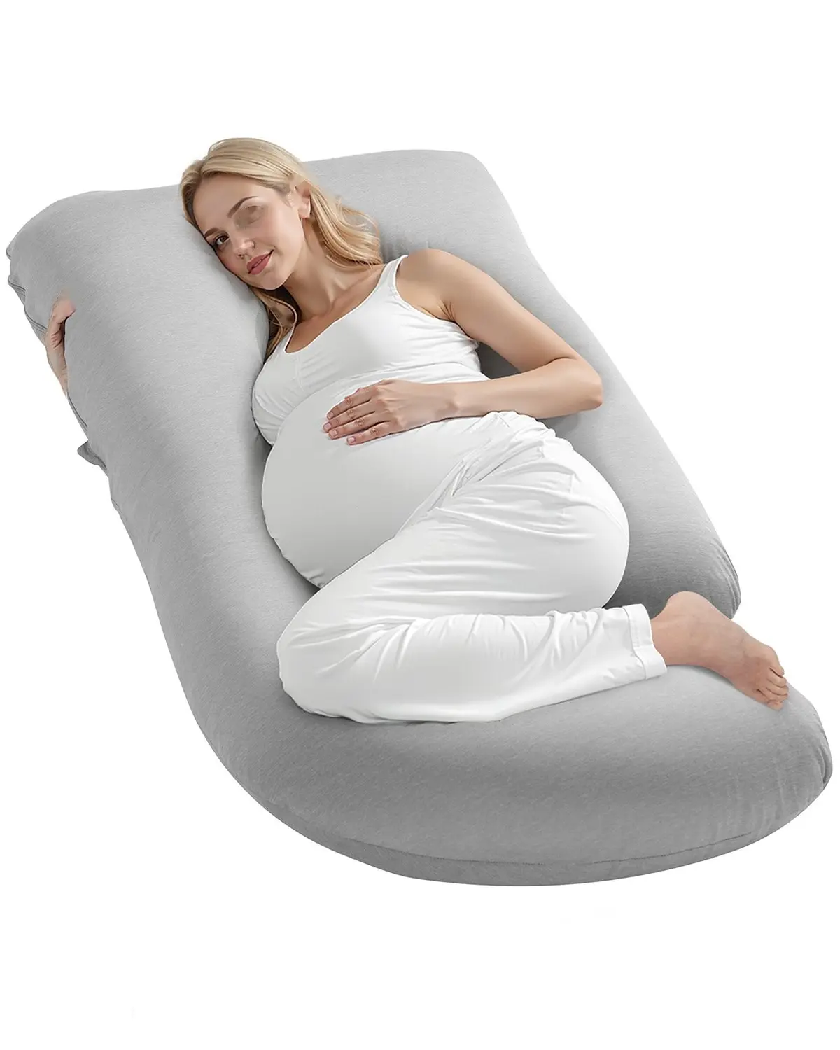 Pregnancy Pillow G-Shaped Full-Body Maternity Pillow With Ultra-Soft Breathable Fabric, Ergonomic Support For Side Sleepers, Back Pain Relief, Removable Cover, Adjustable Belly And Neck Support, Ideal For Late Pregnancy