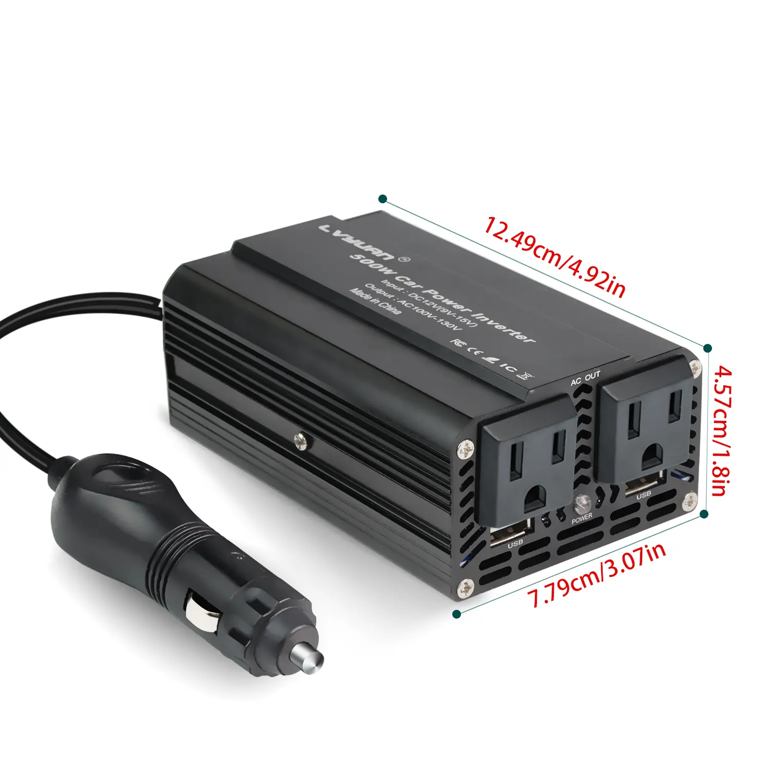 300W Car Power Inverter | 12V to 110V 120V | 2 US Outlets + 2 USB Ports -  TikTok Shop