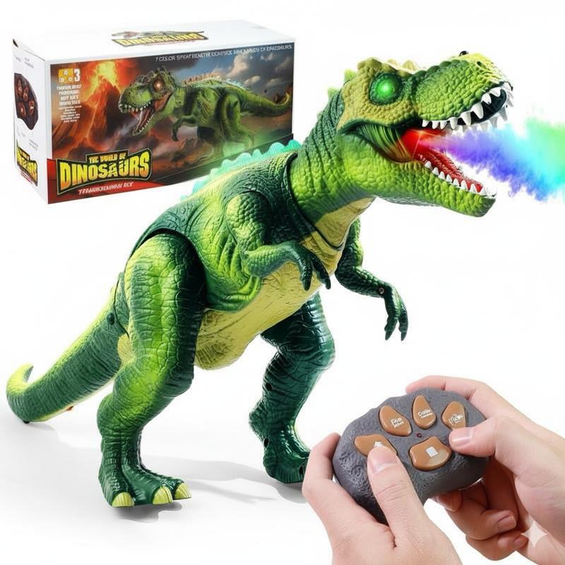 Remote Control T-Rex Dinosaur Toy – Large RC Dino with Lights, Mist Spray & Realistic Roaring Sounds, Perfect Gift for Kids