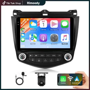 Rimoody 4+64GB Radio for Honda Accord 2003–2007, Android 15, 9-inch In-Cell Display, Wireless CarPlay and Android Auto, MirrorLink, FM/RDS Radio, GPS, Wi-Fi, Bluetooth, Steering Wheel Controls (SWC), Rearview Camera