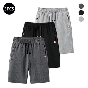 Men’s casual athletic shorts 3-pack, drawstring elastic waistband, breathable quick-dry, summer multi-pocket sports shorts, versatile comfortable shorts, multi-pack for home and outdoor use