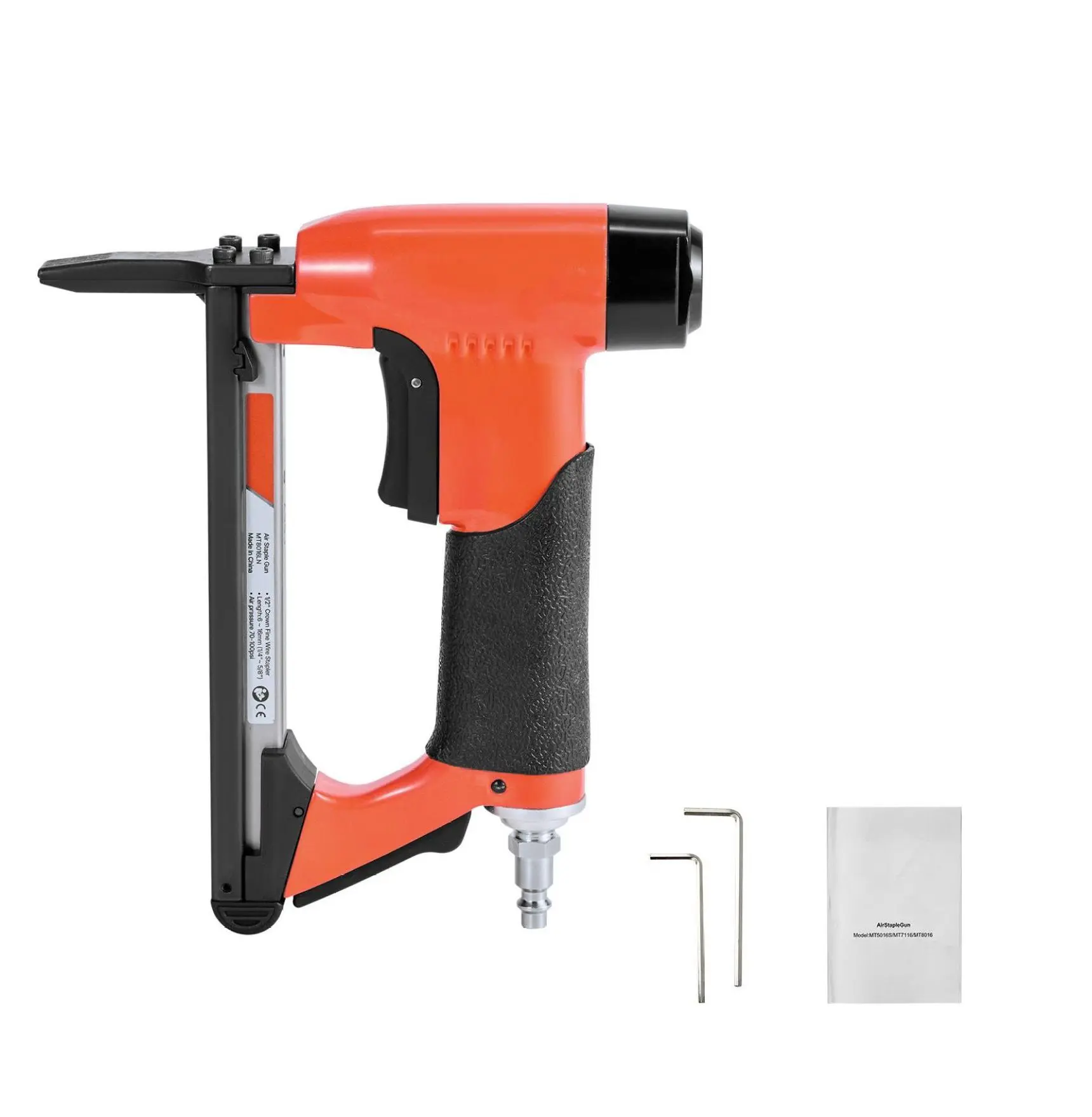 Pneumatic Staple Gun 21 Gauge, Long Nose Upholstery Stapler for 80 Series Staples 1/4-5/8 inch, Air Stapler for Upholstering, Woodworking, DIY Projects Default