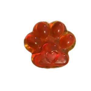 Orange Honey Colored Paw with Glossy Finish, Heart Design, Glossy Finish, Beautiful resin